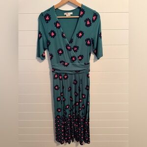 Boden Maxi Dress Wrap Style with Ruching & Pockets Size 6L